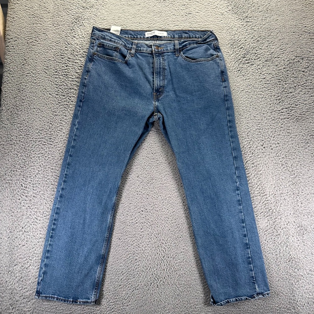 Signature by Levi's S61 Jeans Men 38x30 Blue Denim Straight Relaxed Fit Workwear